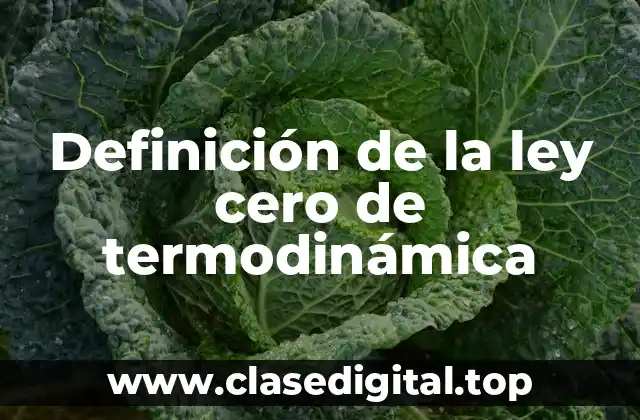 Definición de la ley cero de termodinámica