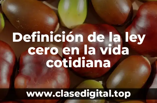 Definición de la ley cero en la vida cotidiana