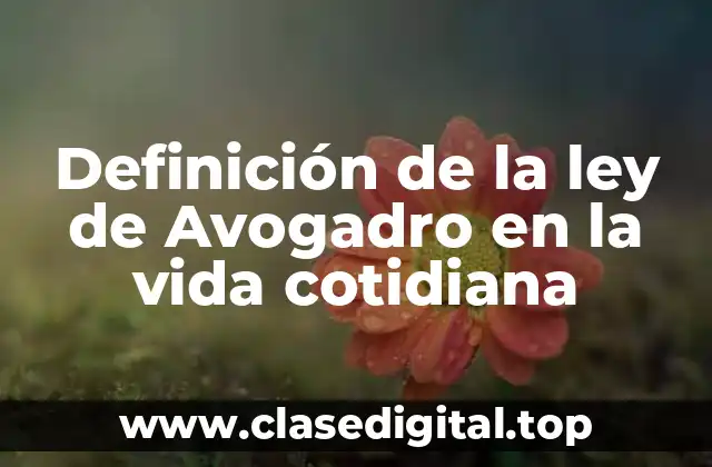 Definición de la ley de Avogadro en la vida cotidiana