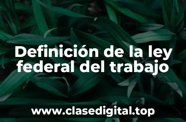 Definición de la ley federal del trabajo