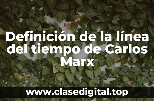 Definición de la línea del tiempo de Carlos Marx