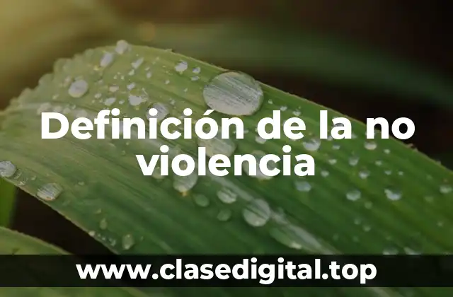Definición de la no violencia