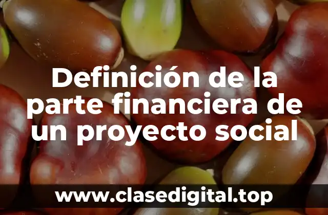 Definición de la parte financiera de un proyecto social