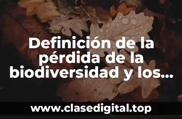 Definición de la pérdida de la biodiversidad y los recursos naturales
