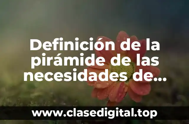 Ejemplos de la pirámide de las necesidades de Maslow