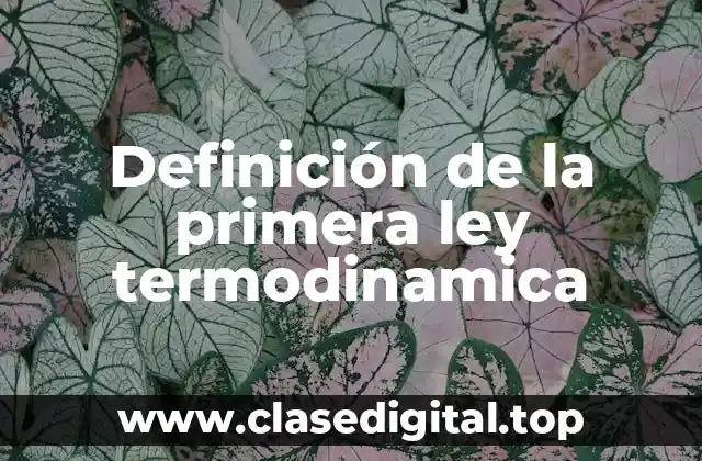 Definición de la primera ley termodinamica