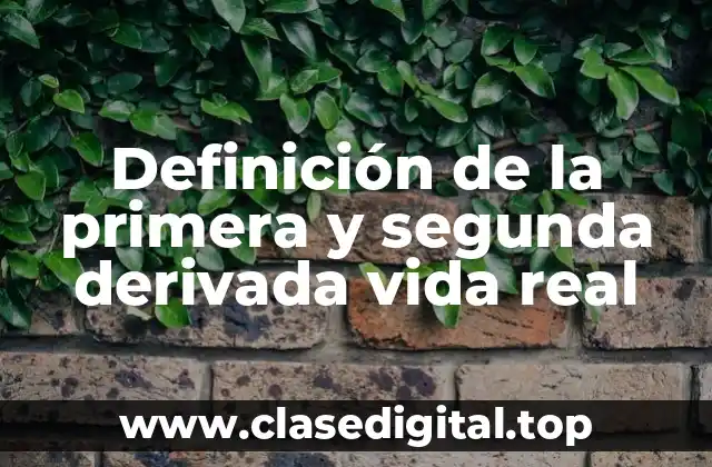 Definición de la primera y segunda derivada vida real