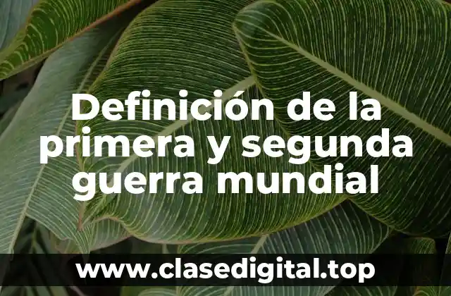 Definición de la primera y segunda guerra mundial