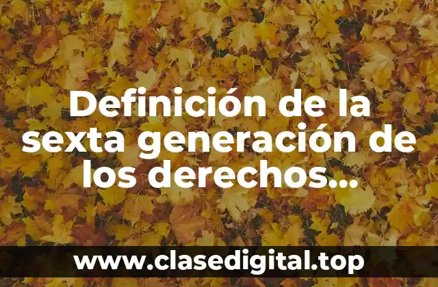 Ejemplos de la sexta generación de los derechos humanos