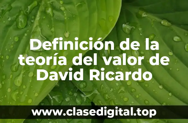 Definición de la teoría del valor de David Ricardo