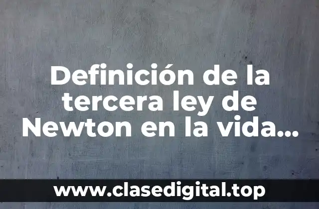 Definición de la tercera ley de Newton en la vida cotidiana