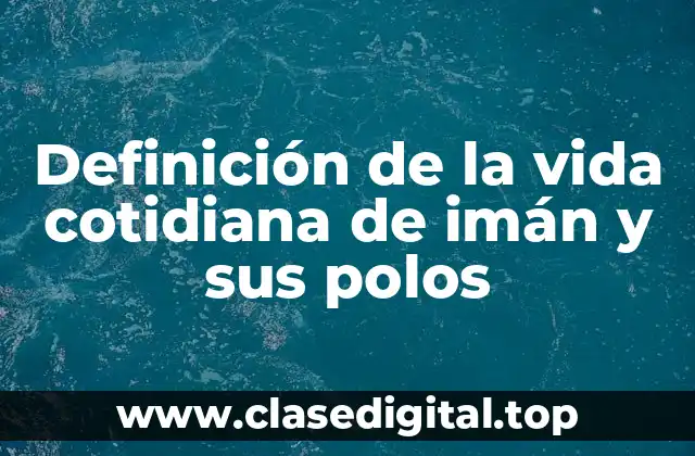 Definición de la vida cotidiana de imán y sus polos