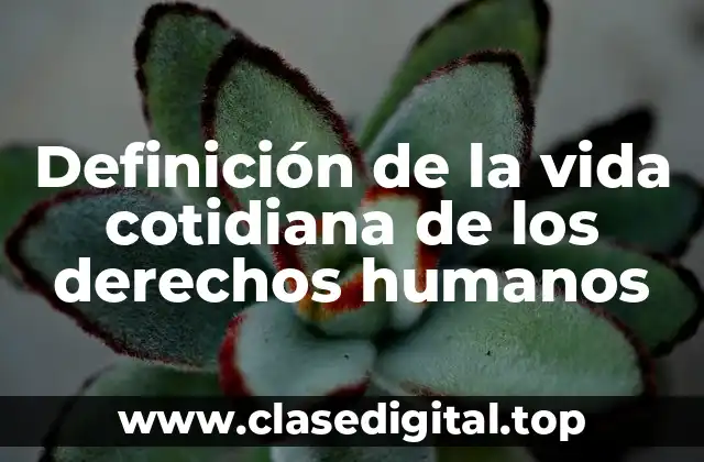 Definición de la vida cotidiana de los derechos humanos