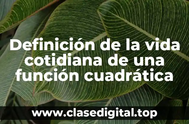 Definición de la vida cotidiana de una función cuadrática