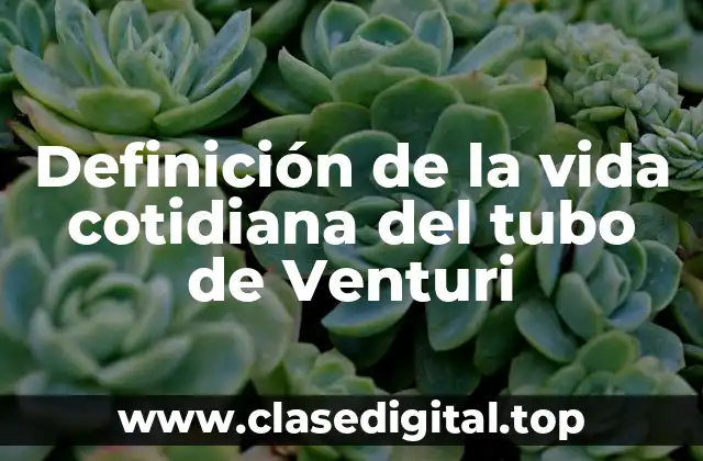 Definición de la vida cotidiana del tubo de Venturi