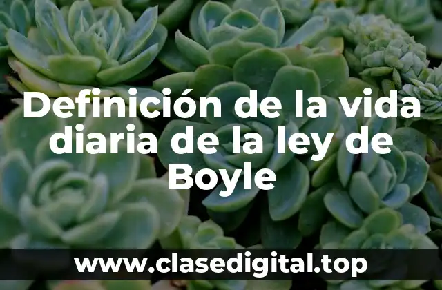 Ejemplos de la vida diaria de la Ley de Boyle