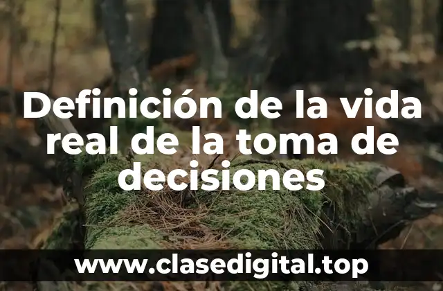 Definición de la vida real de la toma de decisiones