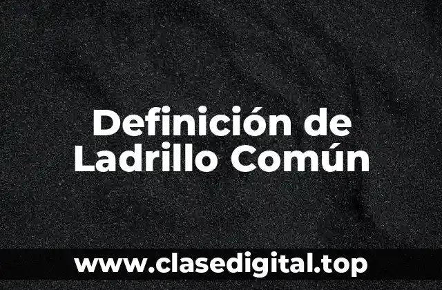 Definición de Ladrillo Común