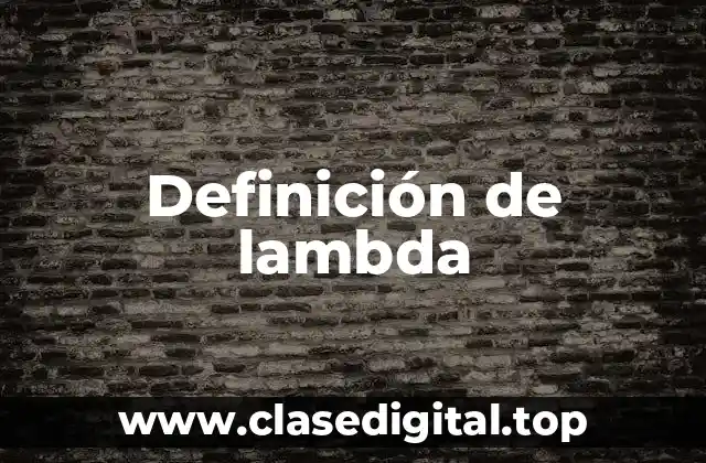 Definición de lambda