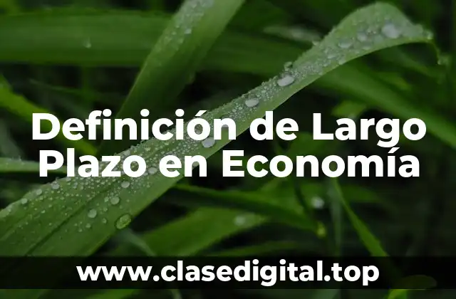 Definición de Largo Plazo en Economía