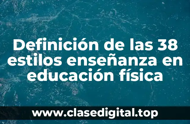 Definición de las 38 estilos enseñanza en educación física