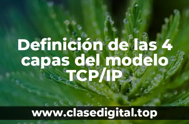 Definición de las 4 capas del modelo TCP/IP