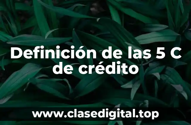 Definición de las 5 C de crédito