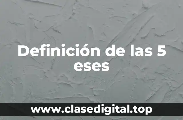 Definición de las 5 eses