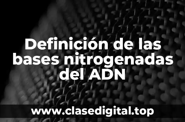 Definición de las bases nitrogenadas del ADN