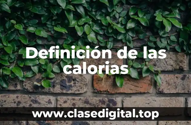 Definición de las calorias