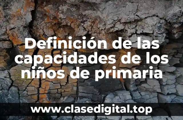 Definición de las capacidades de los niños de primaria