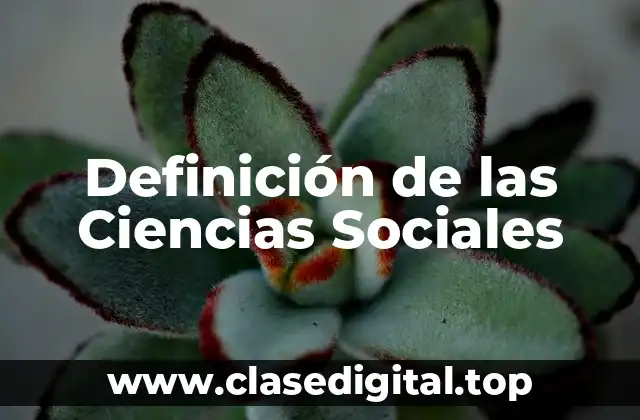 Definición de las Ciencias Sociales