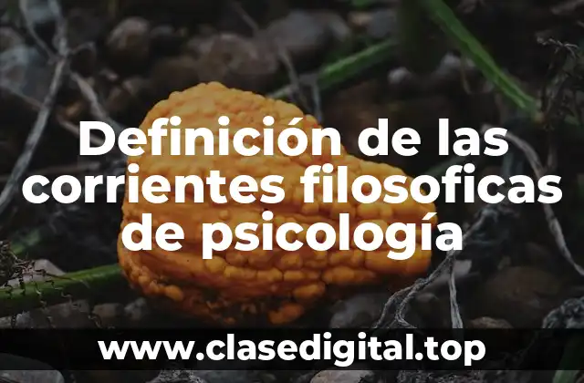Definición de las corrientes filosoficas de psicología