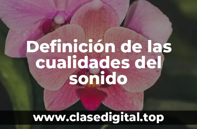 Definición de las cualidades del sonido