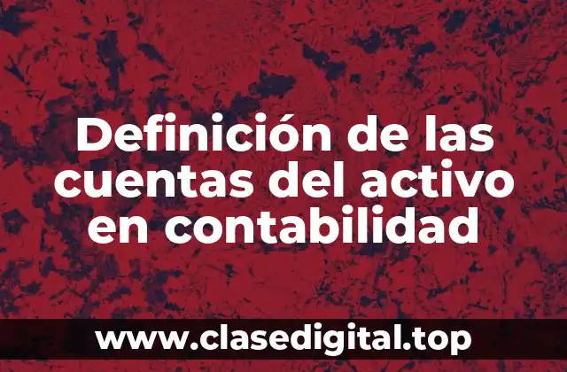 Definición de las cuentas del activo en contabilidad