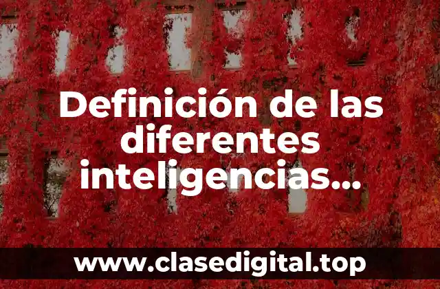 Definición de las diferentes inteligencias múltiples en vida cotidiana