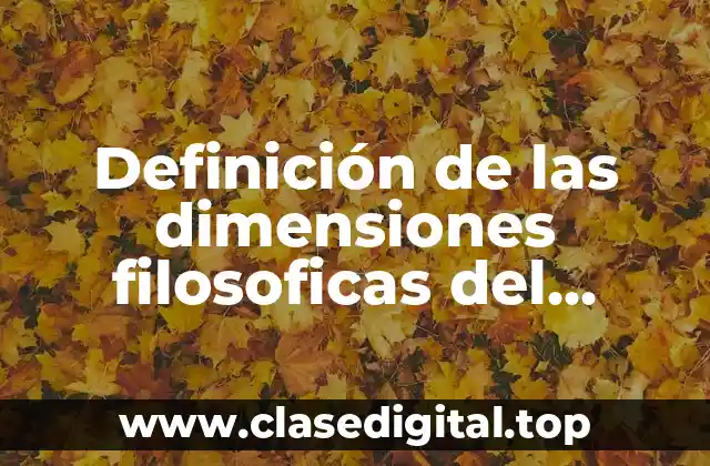 Definición de las dimensiones filosoficas del trabajo social