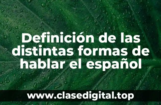 Definición de las distintas formas de hablar el español