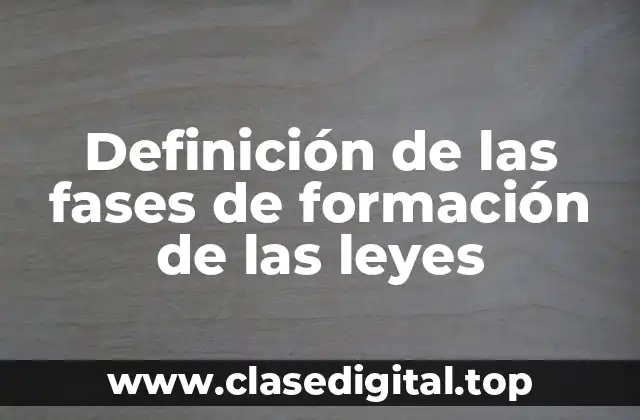 Definición de las fases de formación de las leyes