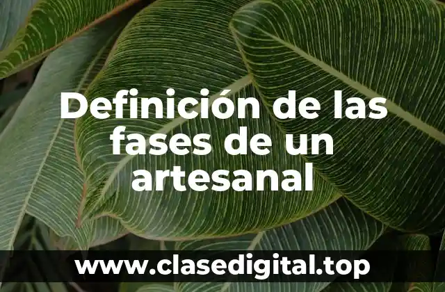 Definición de las fases de un artesanal