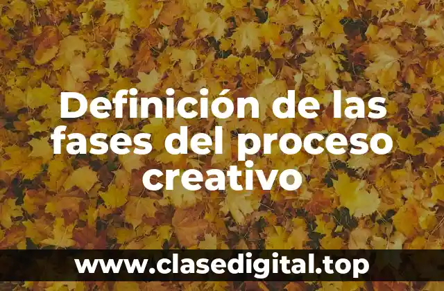 Definición de las fases del proceso creativo