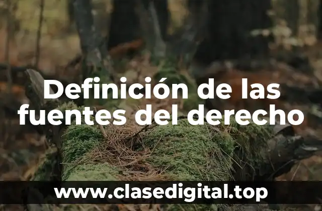 Definición de las fuentes del derecho