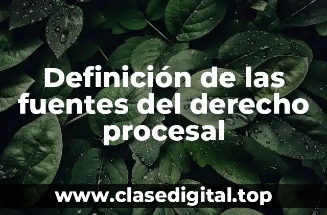 Definición de las fuentes del derecho procesal
