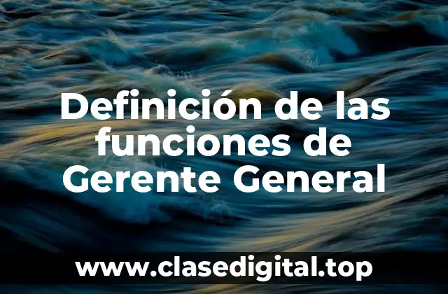 Definición de las funciones de Gerente General