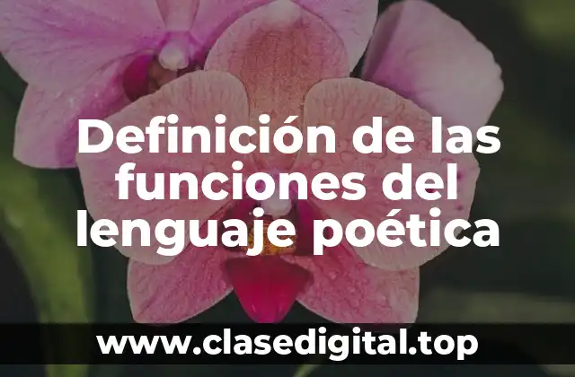 Definición de las funciones del lenguaje poética