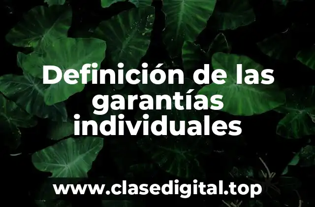 Definición de las garantías individuales