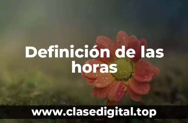 Definición de las horas