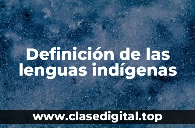 Definición de las lenguas indígenas