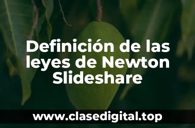 Definición de las leyes de Newton Slideshare