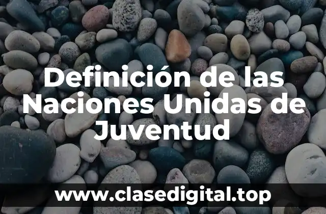 Definición de las Naciones Unidas de Juventud